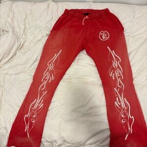 Red Hell star racer flare sweatpants